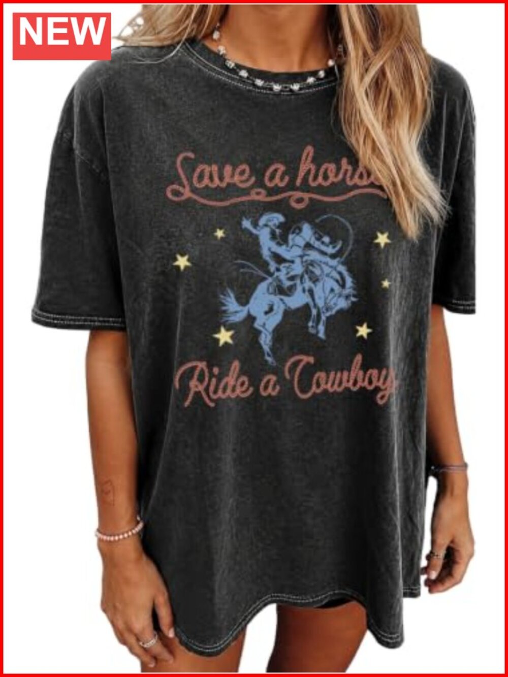 Oversized Cowgirl Graphic Tee Western Country Shirt